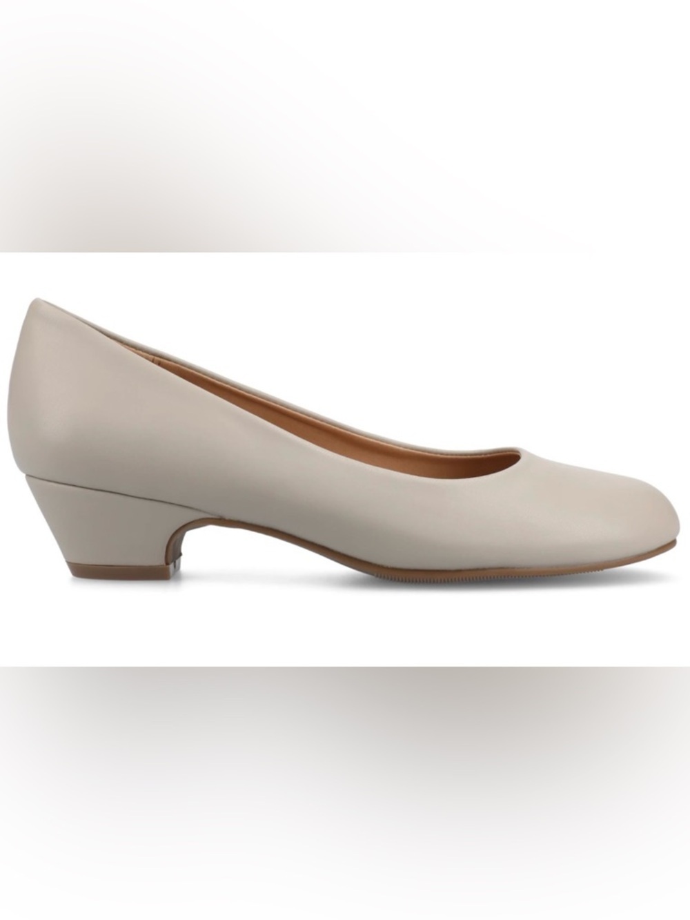 Journee Collection Women's Low Block Heel Pump in Cream​
